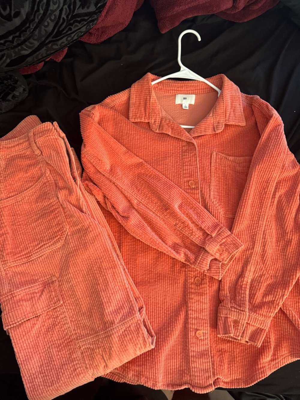 bp Coral-Orange Corduroy Top